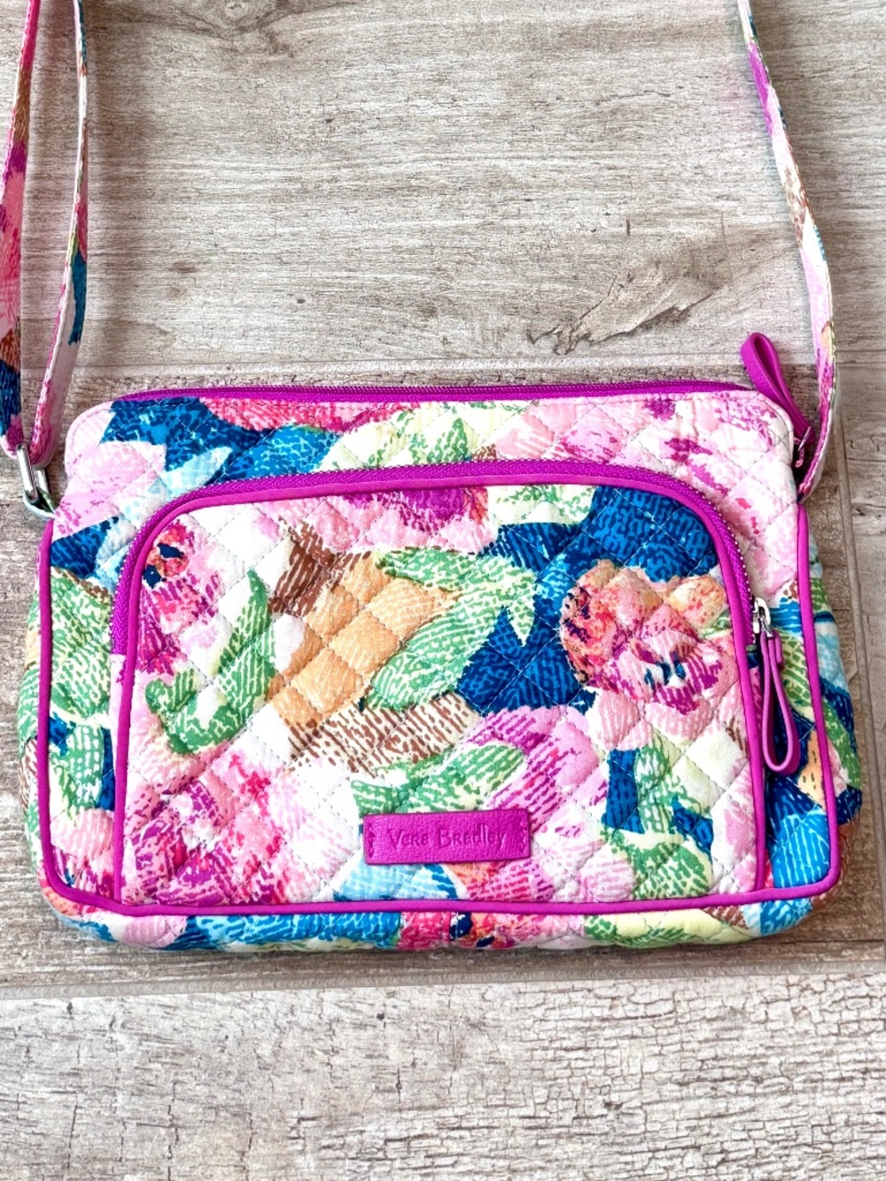 Vera Bradley Little Hipster Crossbody Bag Floral Multicolor Quilted Lightweight